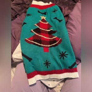 Festive Teal Christmas Sweater dog sweater.